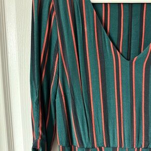 Striped V-Neck Jumpsuit